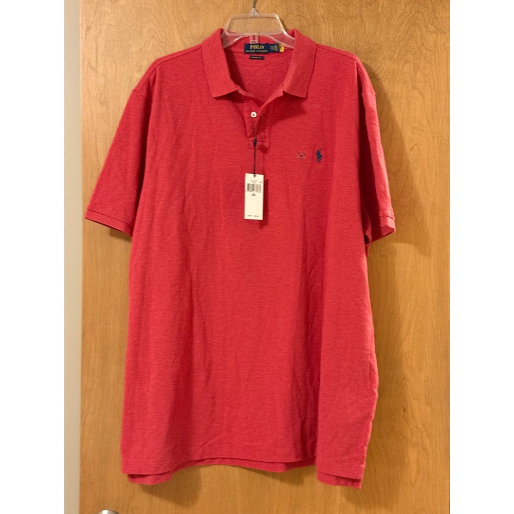 Polo Ralph Lauren Mens XXL Red Heather Classic Fit Polo Shirt NWT